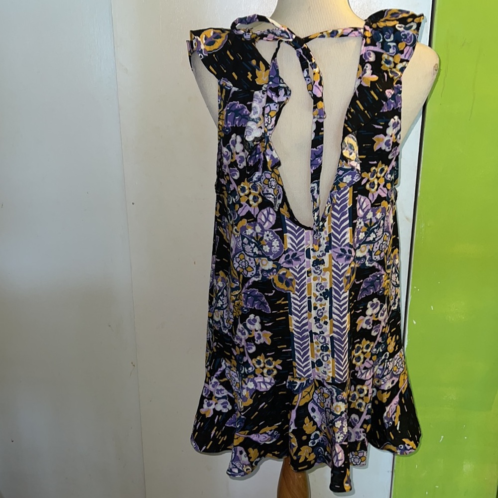 Free People Summer in Tulum Medium blue floral top - Picture 3 of 15